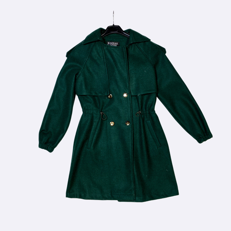 Trench Style Wool Blend Coat