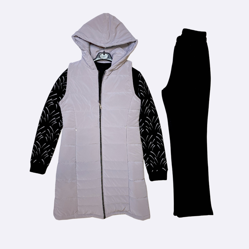 3-Piece Fleece Pajama Set with Puffer Vest
