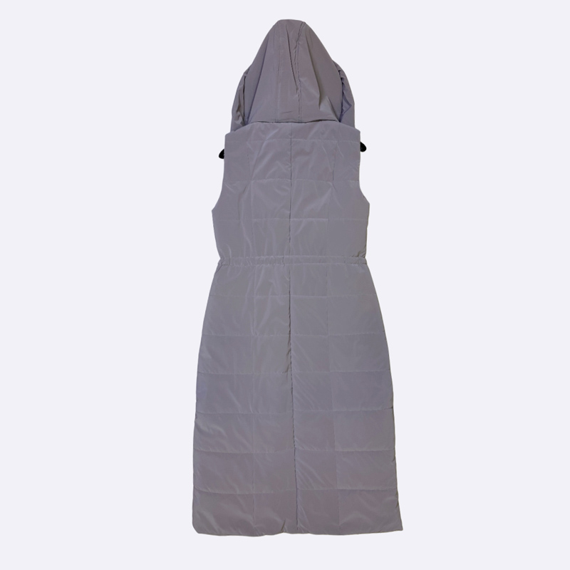 Long Padded Vest with Hood
