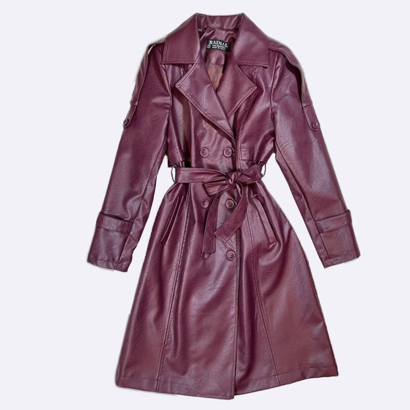 Radial Faux Leather Trench Coat Collection
