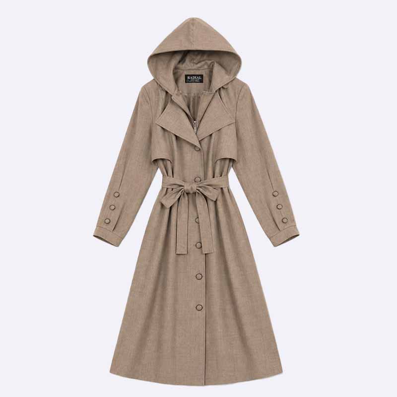 Roma Fabric Double-Breasted Long Coat