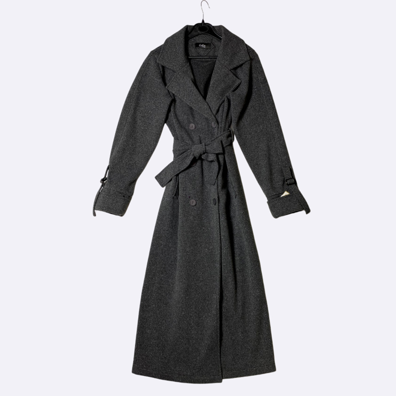 Women's Long Double-Breasted Trench Coat