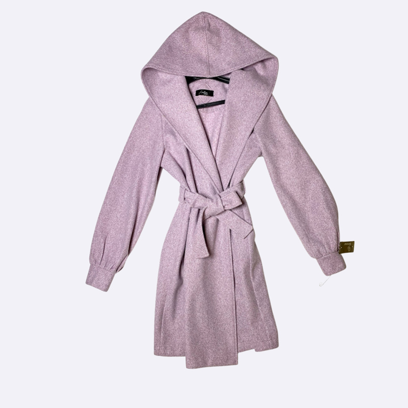 Hooded Wool Blend Coat