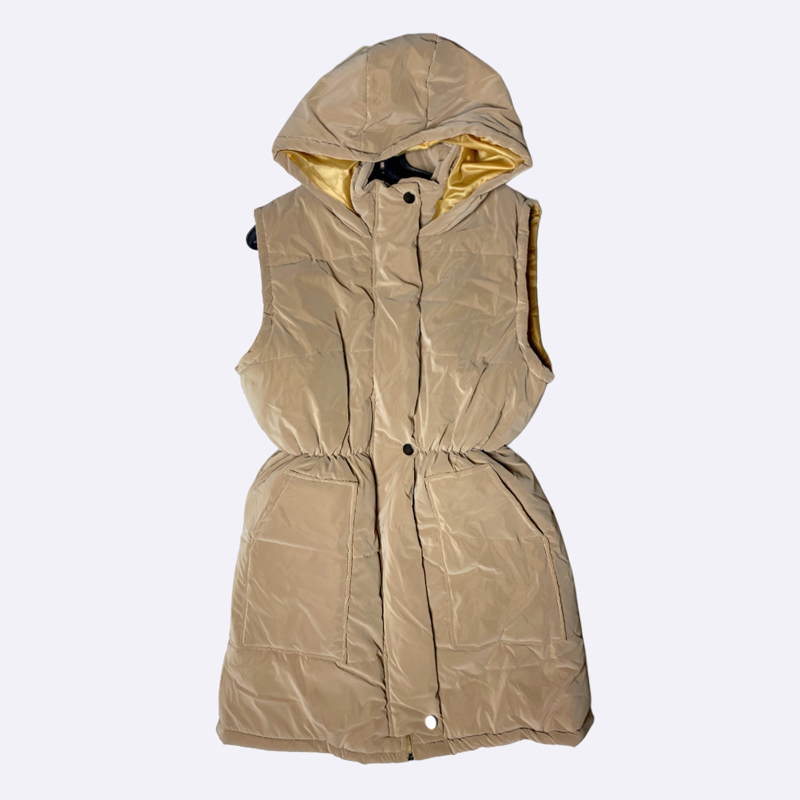 Women's Hooded Padded Velvet Vest