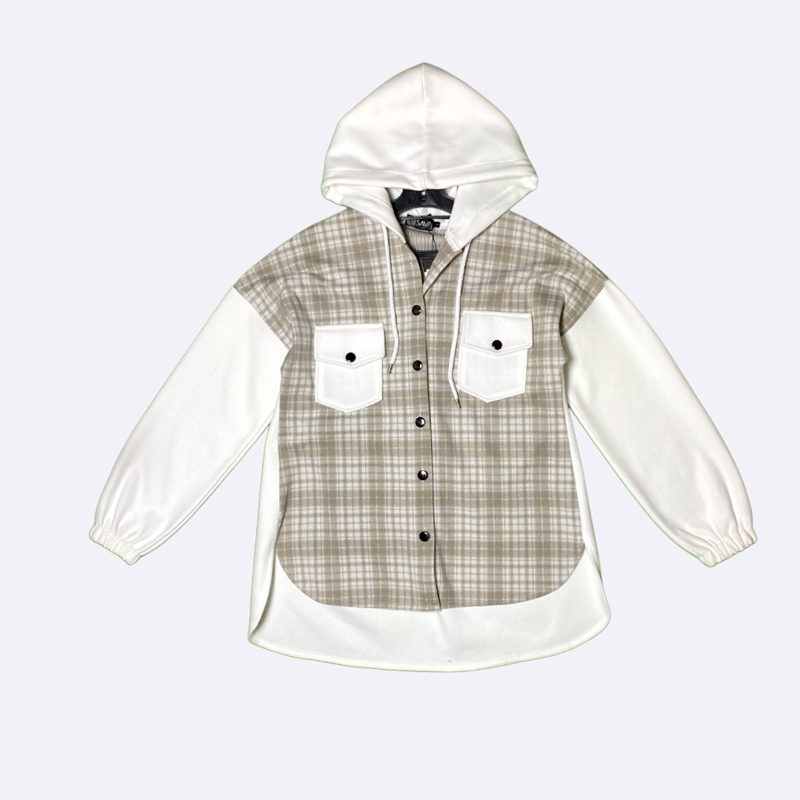 Plaid Flannel Hooded Shirt Jacket