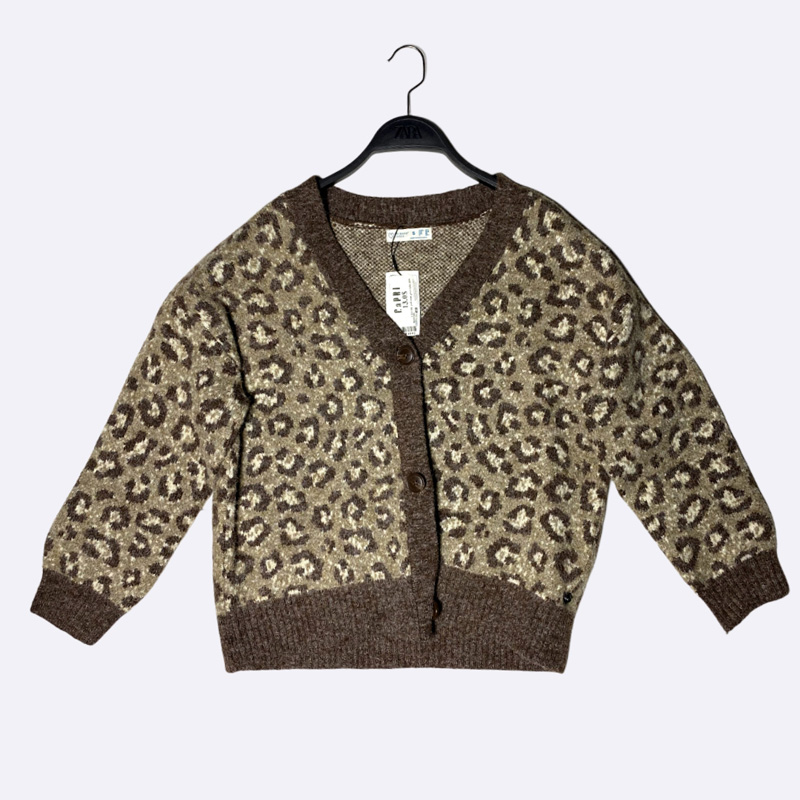 Women's Leopard Print Knit Cardigan