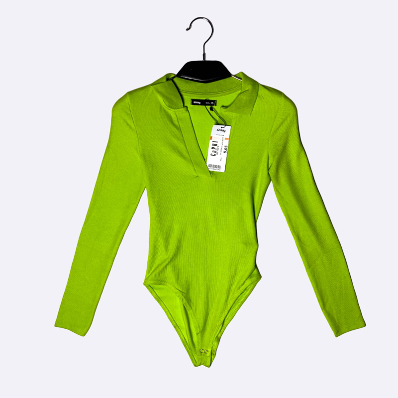 Women's Ribbed Bodysuit with Collar