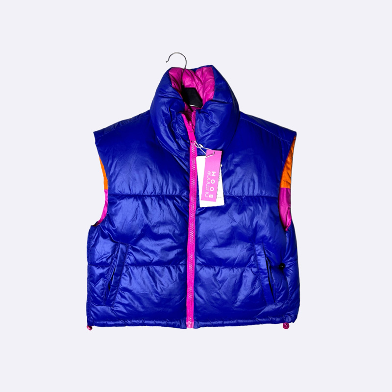 High-Neck Cropped Puffer Vest
