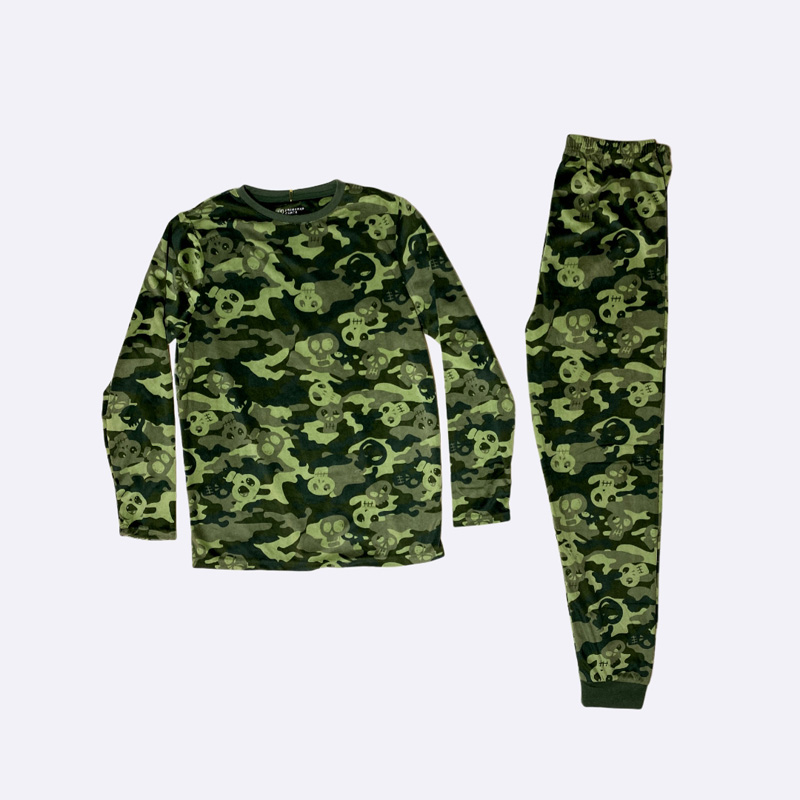 Kids Camo Skull Pajama Set