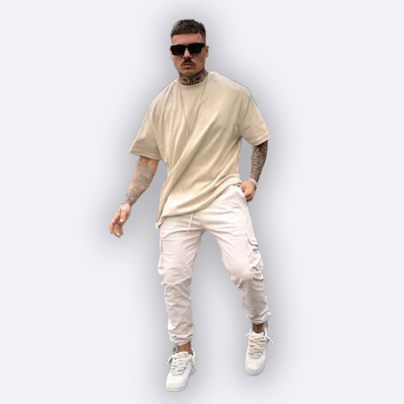 Men's Casual Beige T-Shirt