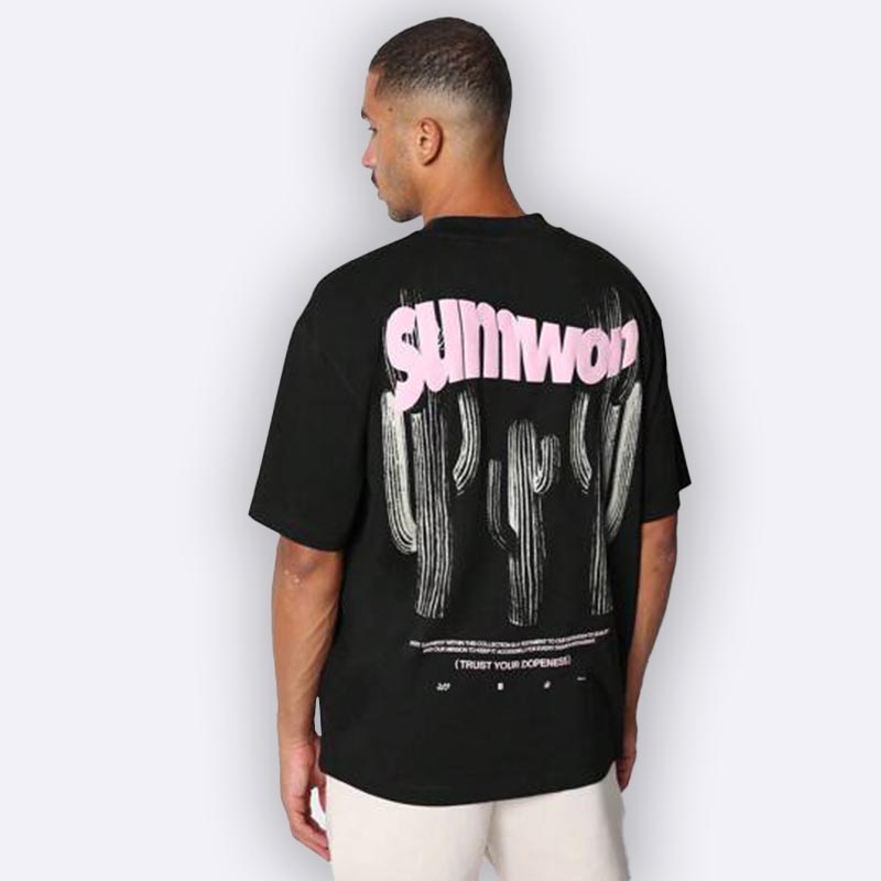 Sunwon Cactus Graphic Oversized Tee