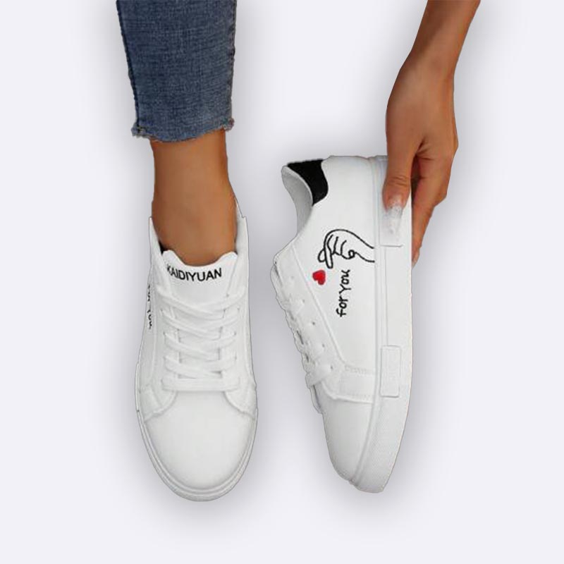 Chic White "For You" Sneakers