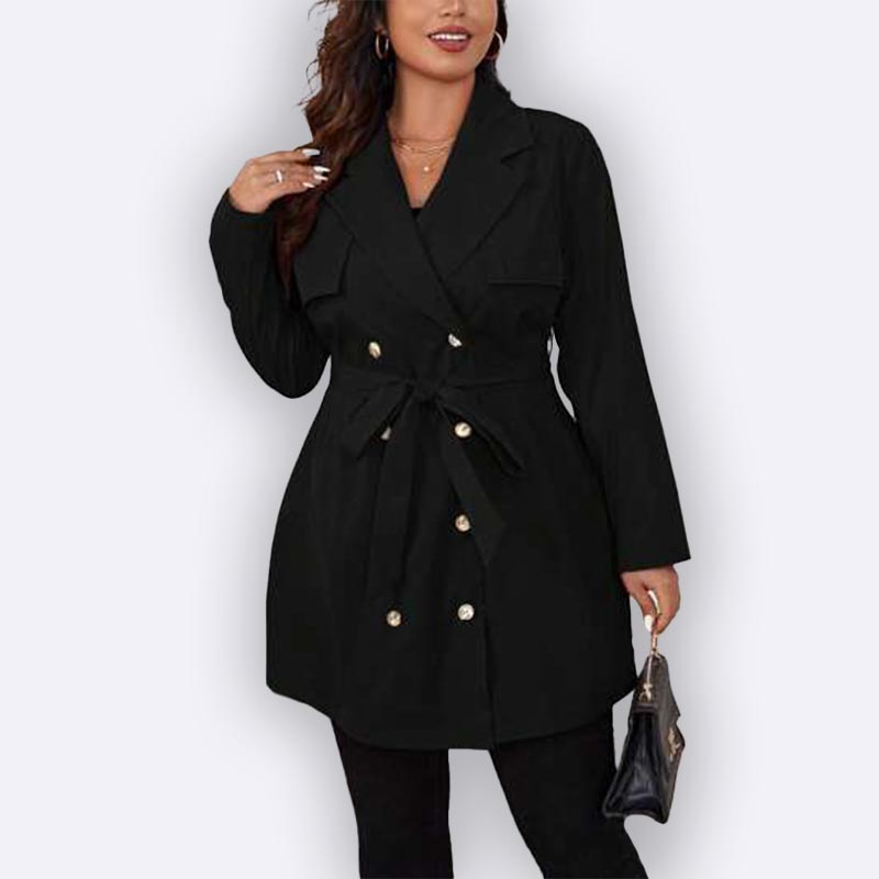 Chic Belted Double-Breasted Trench Coat