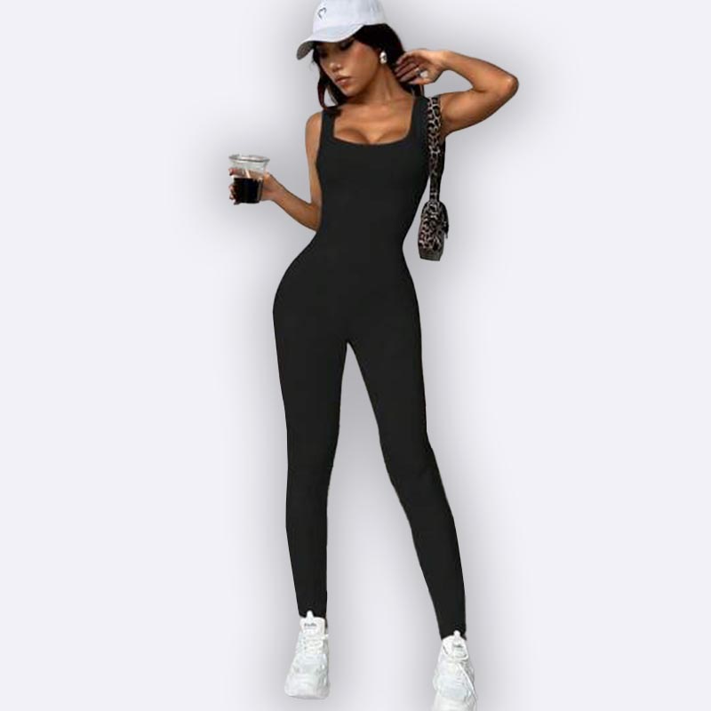 Sleek & Sculpted Black Jumpsuit