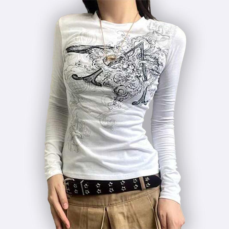 Graphic Print Long Sleeve Tee