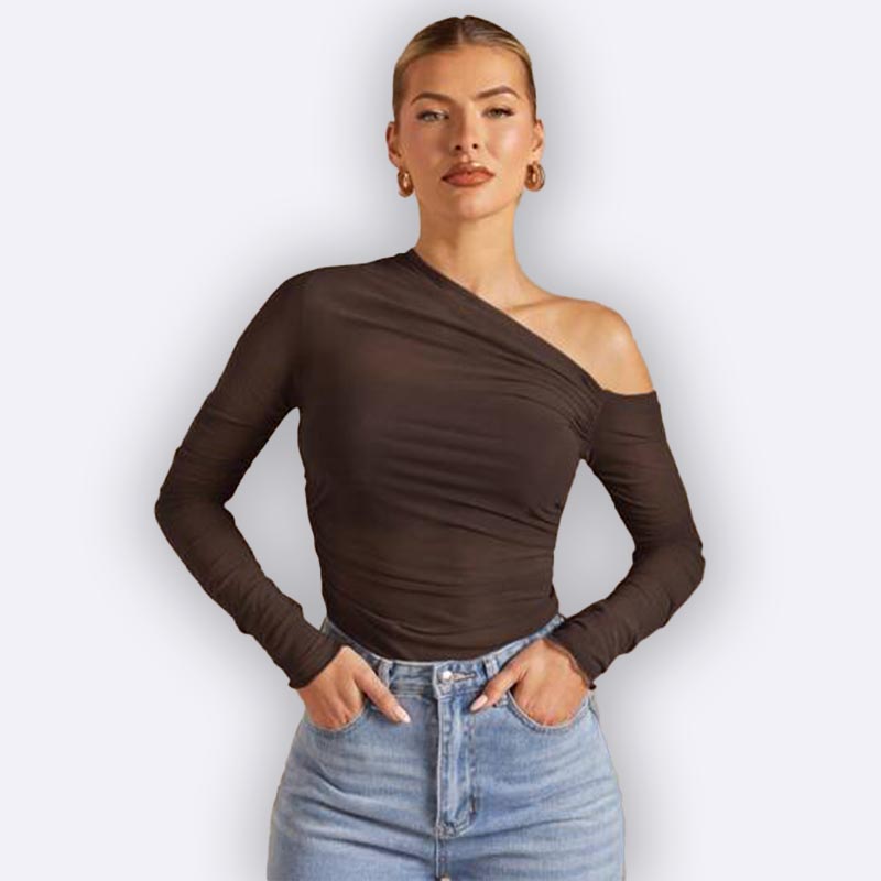 Asymmetric Sheer Mesh Top