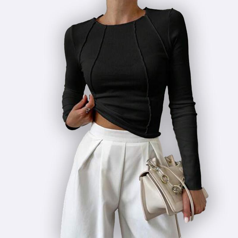 Ribbed Long Sleeve Crop Top