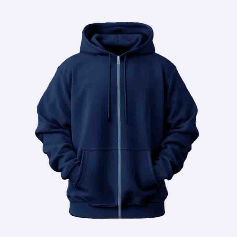 Men’s Plain Fleece Zip Hoodie