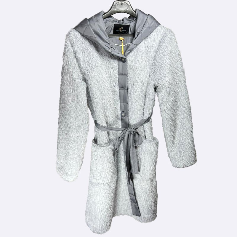 Cozy Faux Fur Hooded Coat with Belt