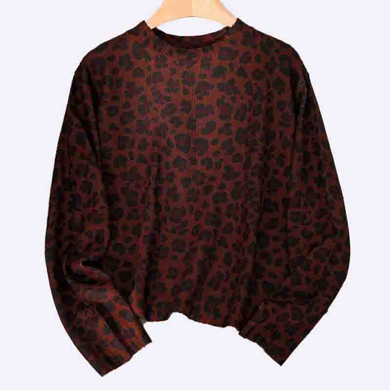 Leopard Print Mock Neck Sweater