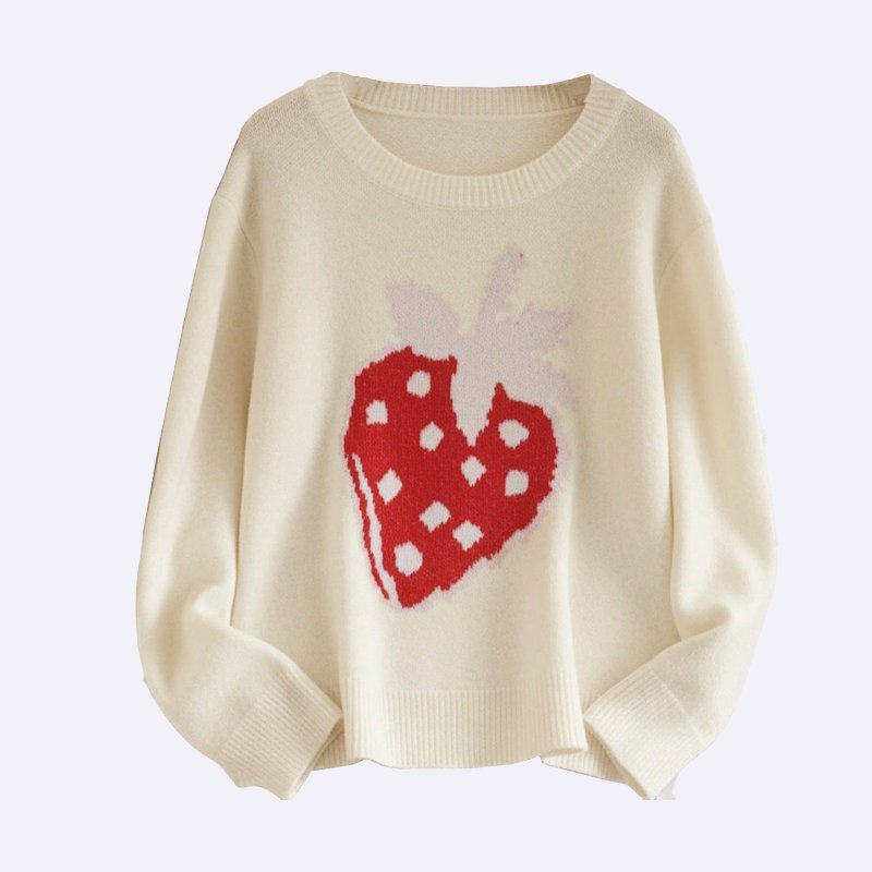 Strawberry Sweetheart Knit Sweater