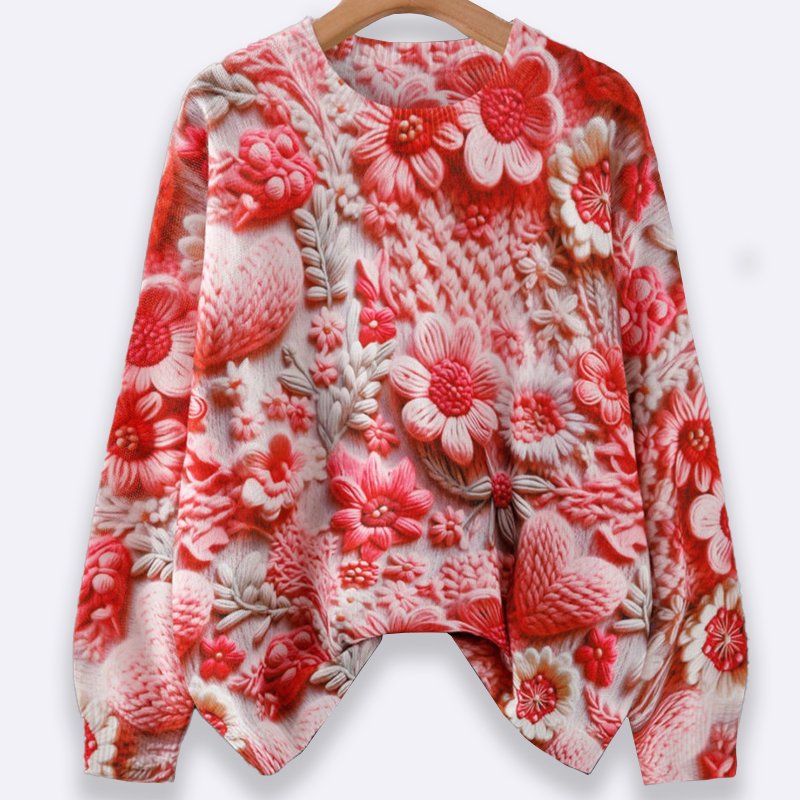 Floral Fantasy Knit Top