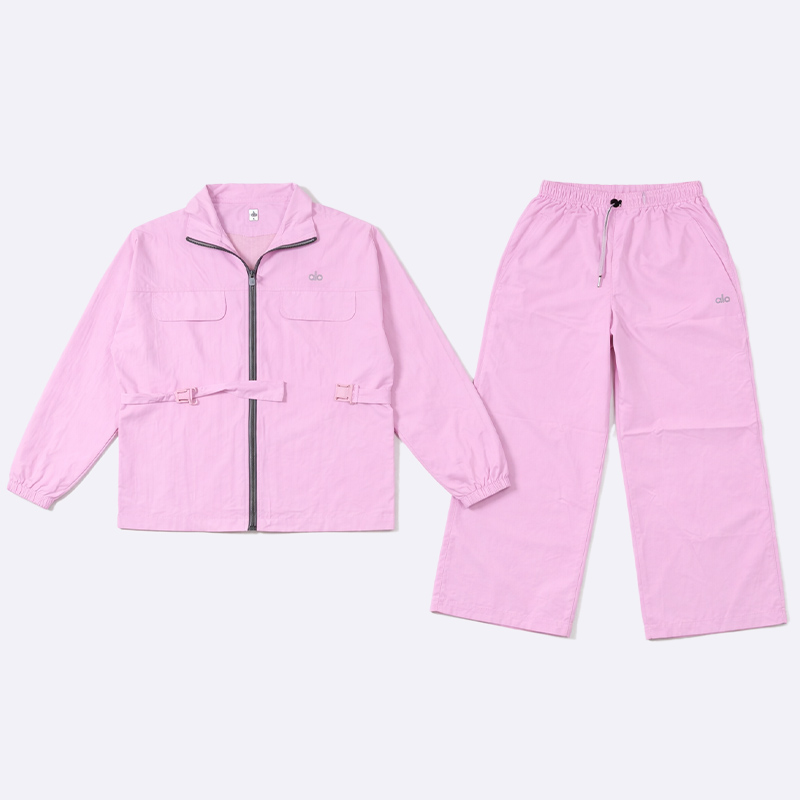 Alo Yoga Women's Full Zip Jacket & Wide Leg Pants Set