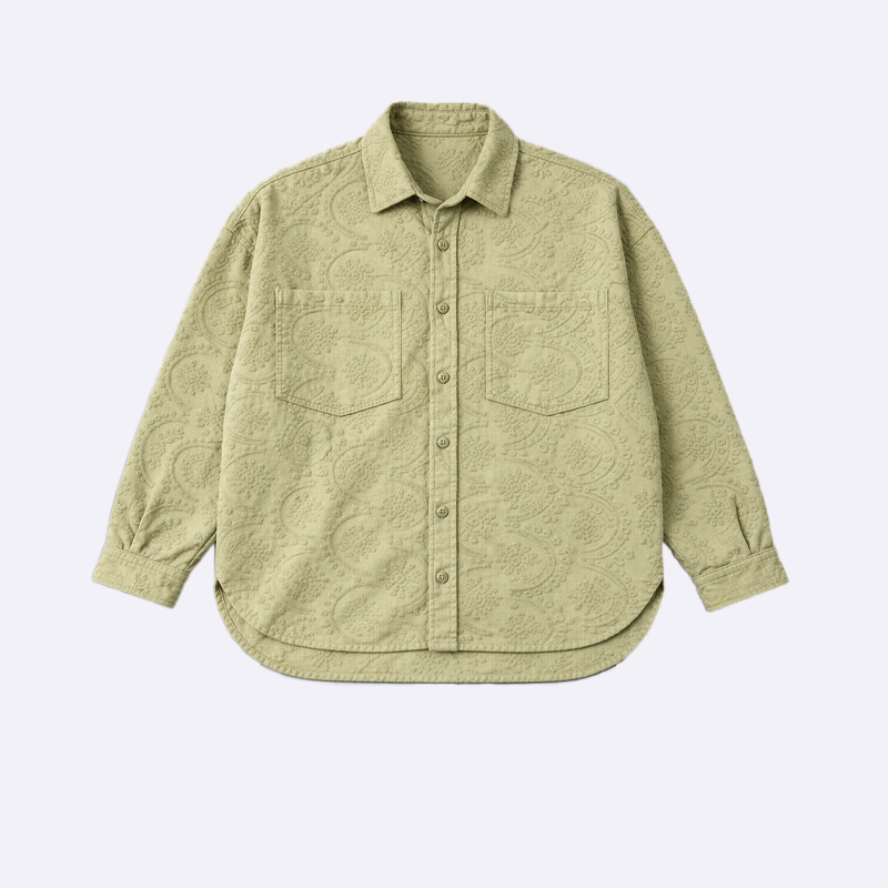 Embroidered Paisley Oversized Shirt