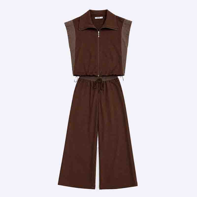 Sleeveless Zip Two-Piece Set
