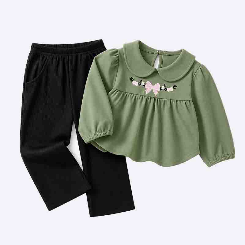 Girls Two-Piece Floral Top Set