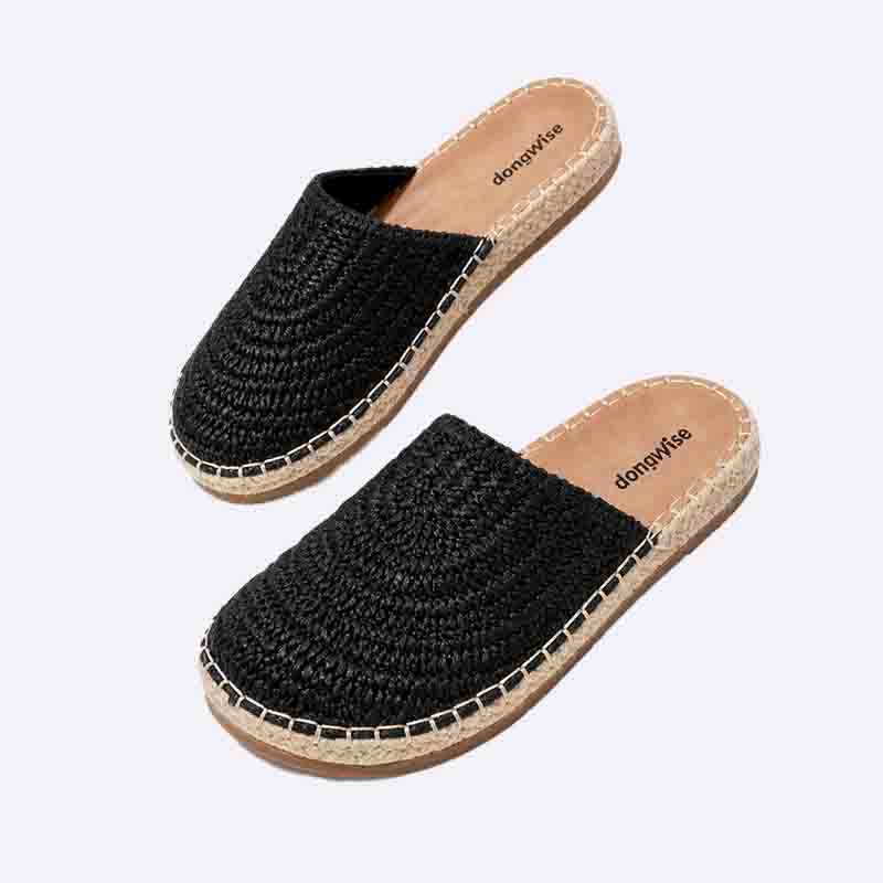 Woven Slip-On Flat Slippers