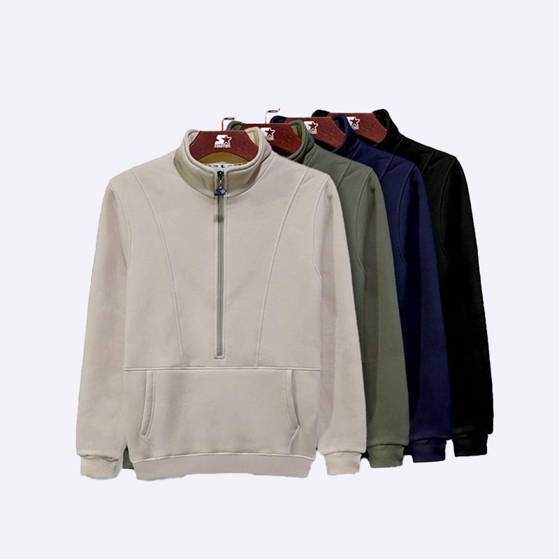 Men's Quarter-Zip High-Neck Sweatshirt